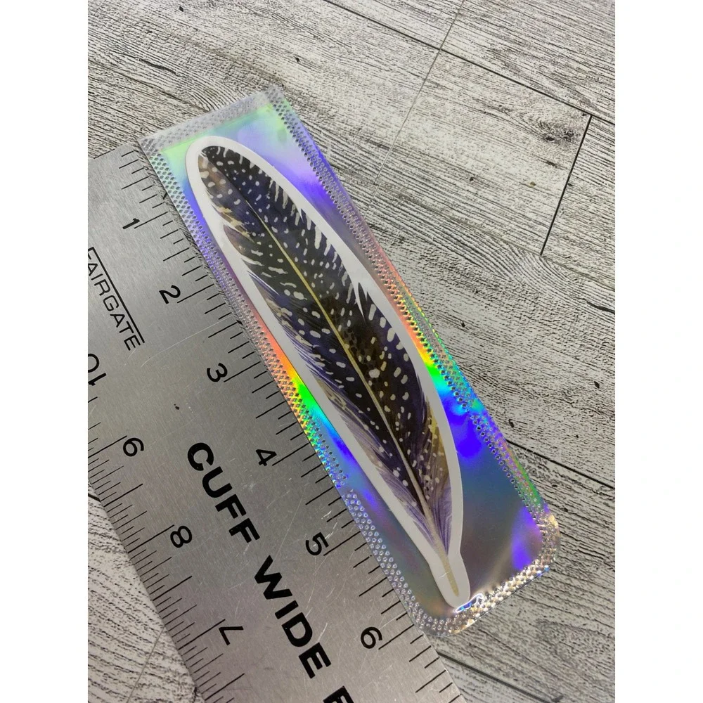 Watercolor Patterned Feather Die-Cut Purple Gray Bookmark Boho Chic Reader